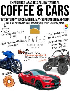 flyer for coffee and cars in Apache